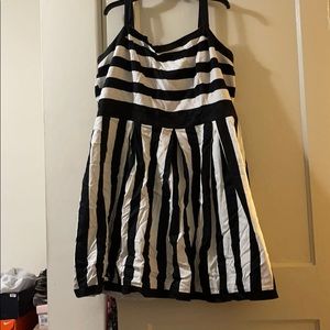 Black white striped summer dress